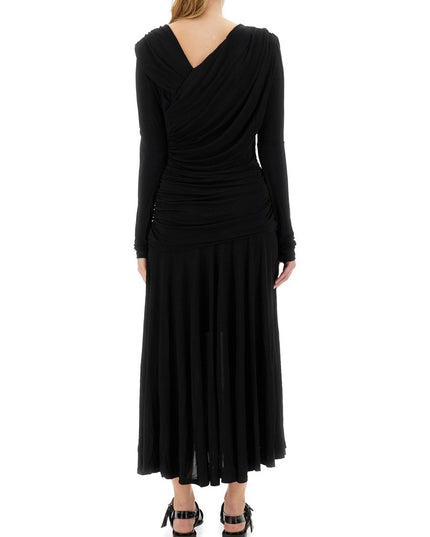 GATHERED MIDI DRESS