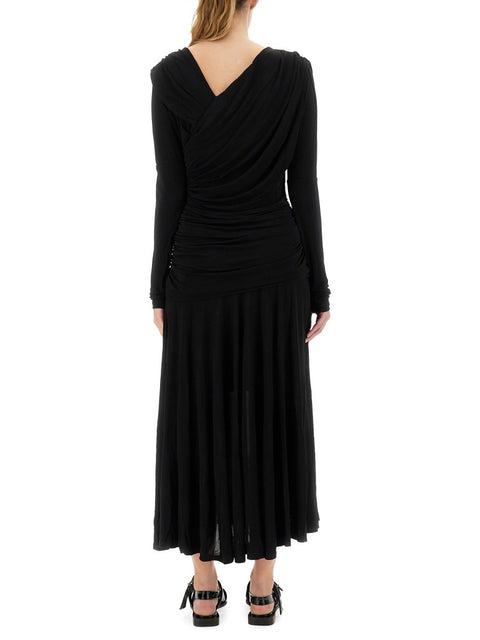 GATHERED MIDI DRESS