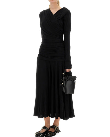 GATHERED MIDI DRESS