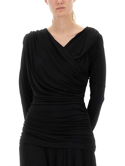 GATHERED MIDI DRESS