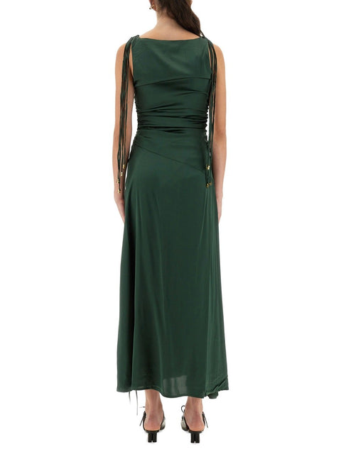 GATHERED SATIN DRESS