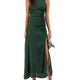 GATHERED SATIN DRESS