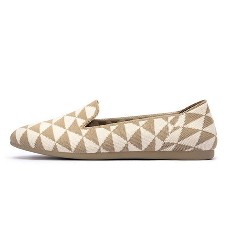 Geometric Soft Soled Slip On Commuter Loafers-5