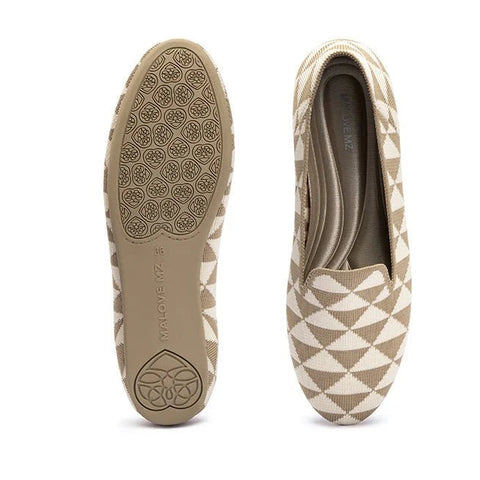 Geometrische Slip-On Loafers mit weicher Sohle – Damen Pendler-Schuhe