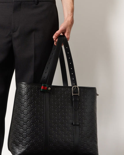 Gucci GG Emblem Shopping Bag – Leder mit GG-Prägung