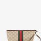 GG fabric clutch with Nastro Web on the front