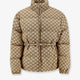 GG Fabric padded jacket with belt
