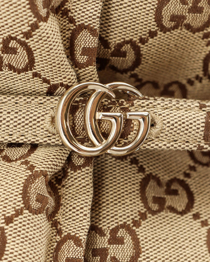 GG Fabric padded jacket with belt