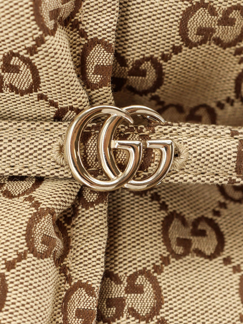 GG Fabric padded jacket with belt