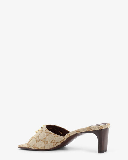 Gucci GG Sandalen – GG-Stoff mit Metall-Logo | Beige | Damen