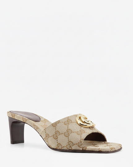 Gucci GG Sandalen – GG-Stoff mit Metall-Logo | Beige | Damen