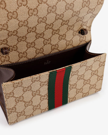 GG fabric shoulder bag with Nastro Web detail