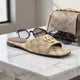 GUCCI GG Denim Sandalen mit metallenem Horsebit