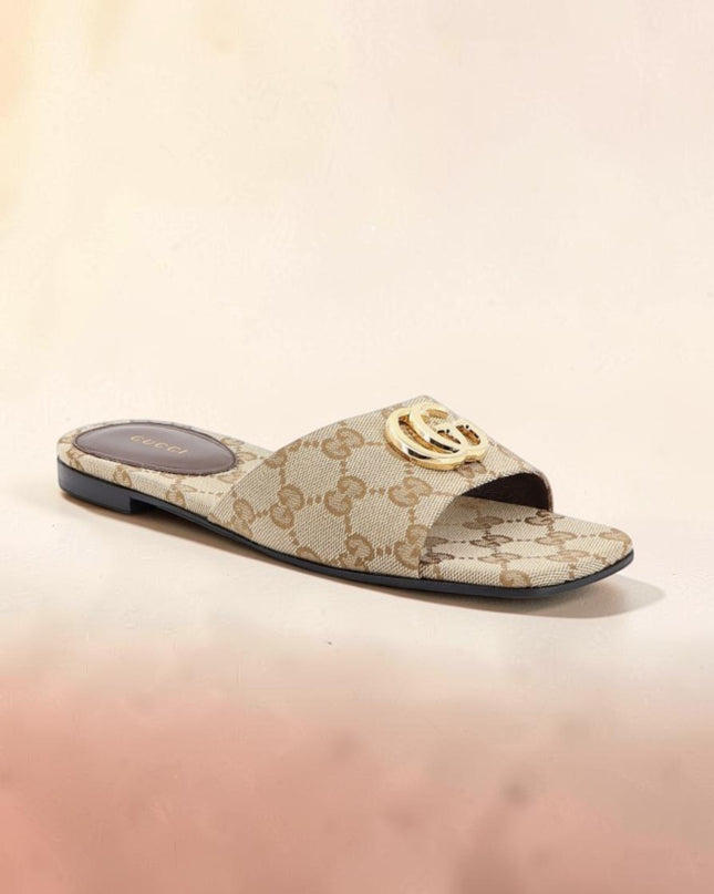 GUCCI GG Denim Sandalen mit metallenem Horsebit