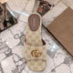GUCCI GG Denim Sandalen mit metallenem Horsebit