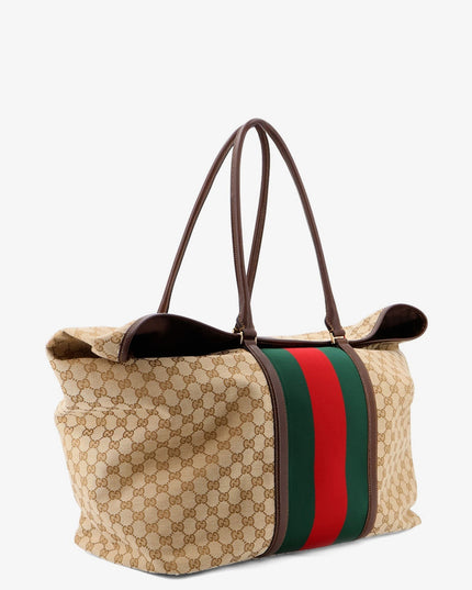 GG fabric travel bag with Web detail on the front