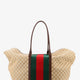 GG fabric travel bag with Web detail on the front