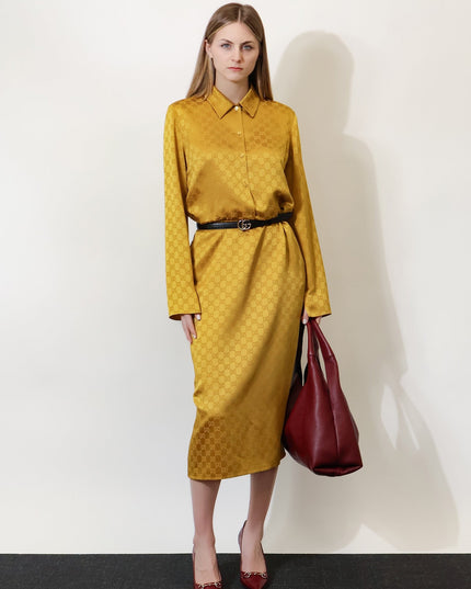 GG satin Chemisier Dress
