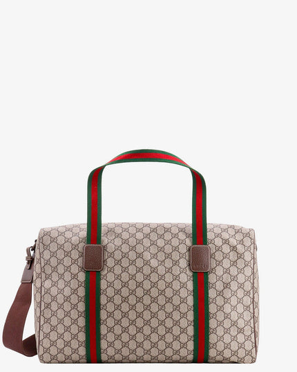 GG Supreme Fabric and leather travel bag with Web detail