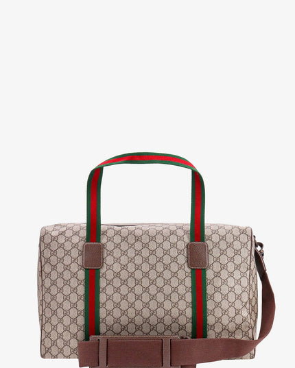 GG Supreme Fabric and leather travel bag with Web detail