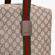 GG Supreme Fabric and leather travel bag with Web detail