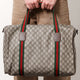 GG Supreme Fabric and leather travel bag with Web detail
