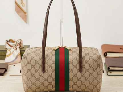 Gucci Melrose Schultertasche GG Fabric – Beige