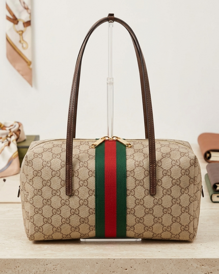 Gucci Melrose Schultertasche GG Fabric – Beige