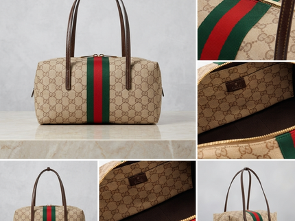 Gucci Melrose Schultertasche GG Fabric – Beige