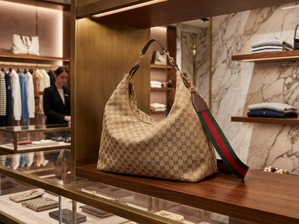 Gucci Schultertasche Brera GG Large aus Canvas