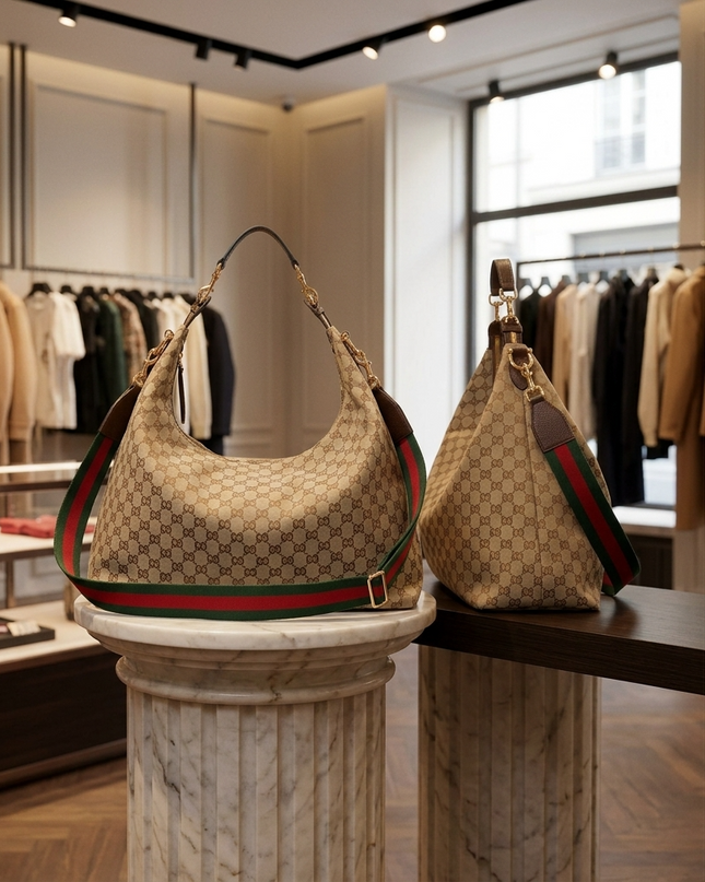 Gucci Schultertasche Brera GG Large aus Canvas