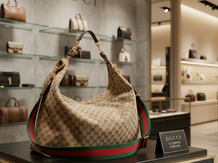 Gucci Schultertasche Brera GG Large aus Canvas