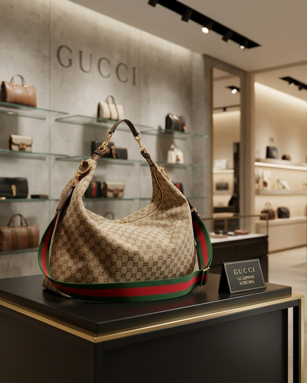 Gucci Schultertasche Brera GG Large aus Canvas