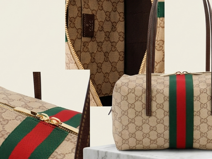 Gucci Melrose Schultertasche GG Fabric – Beige