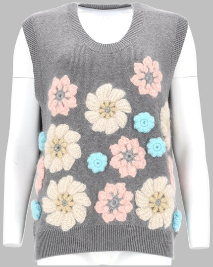 GILET CON APPLICAZIONI FLOREALI