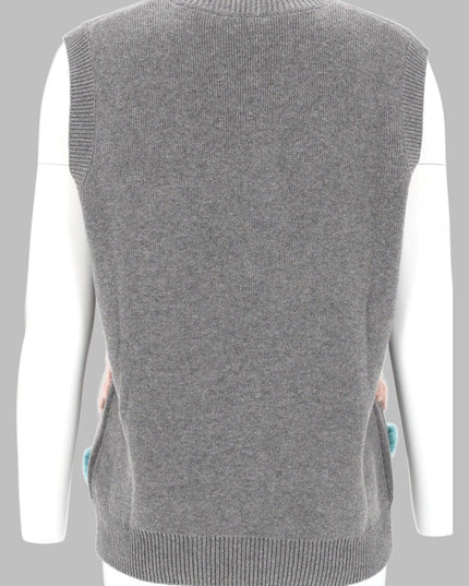 GILET CON APPLICAZIONI FLOREALI