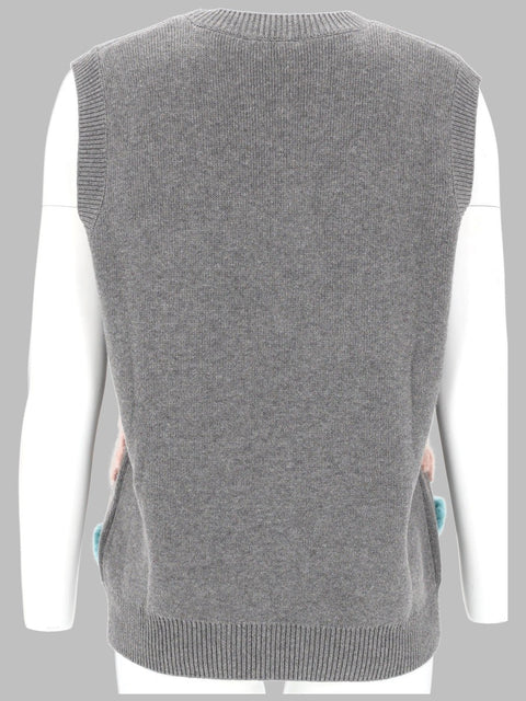 GILET CON APPLICAZIONI FLOREALI