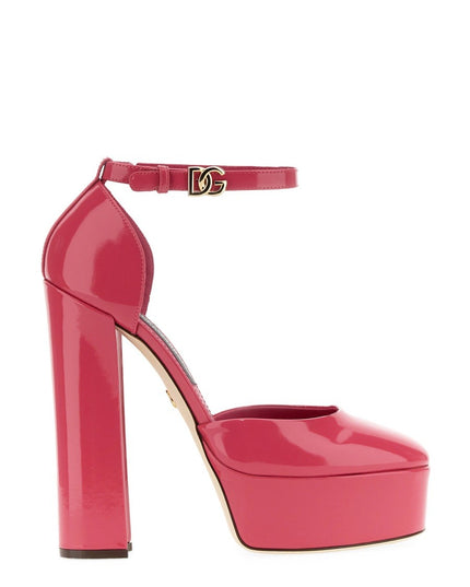 GLOSSY LEATHER PLATFORM PUMPS