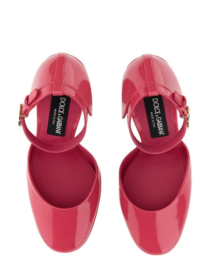 GLOSSY LEATHER PLATFORM PUMPS
