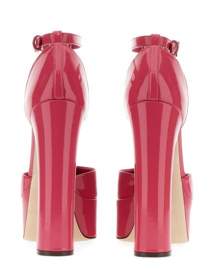 GLOSSY LEATHER PLATFORM PUMPS
