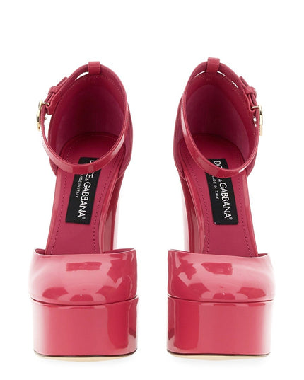 GLOSSY LEATHER PLATFORM PUMPS