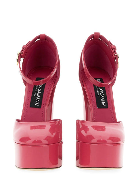 GLOSSY LEATHER PLATFORM PUMPS
