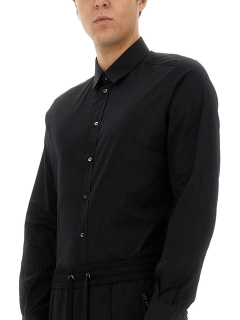 GOLD POPLIN STRETCH SHIRT