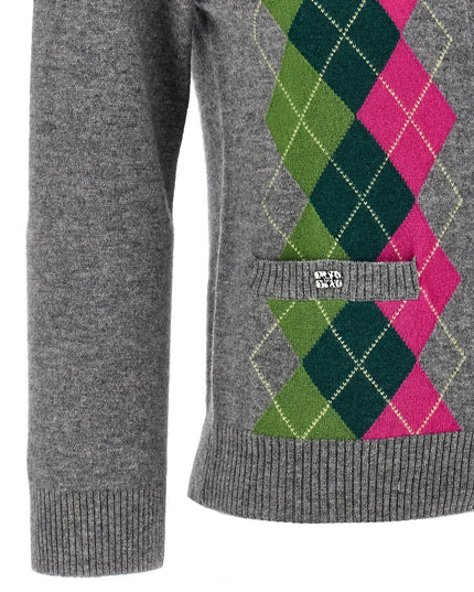 'Grey Check' cardigan