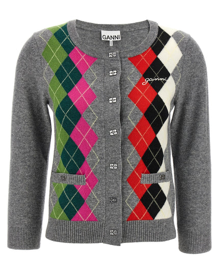 'Grey Check' cardigan