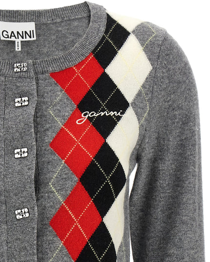 'Grey Check' cardigan