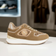 Plateau-Sneaker mit Schnürung – Braun