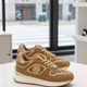 Plateau-Sneaker mit Schnürung – Braun