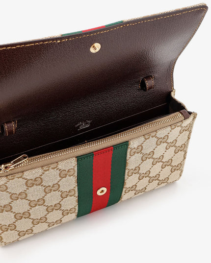 Gucci Horsebit Web GG fabric wallet