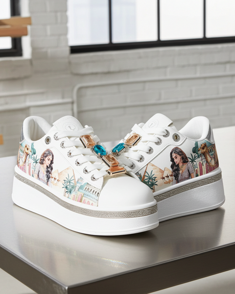 Plateau-Sneaker mit Strass – Queen Cleopatra
